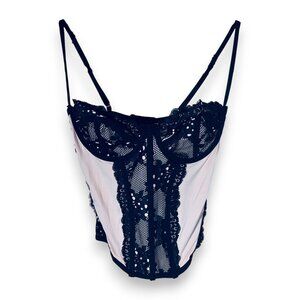 Forever 21 Black Lace Bustier Corset Top Small Y2K Goth Festival Sexy Lingerie